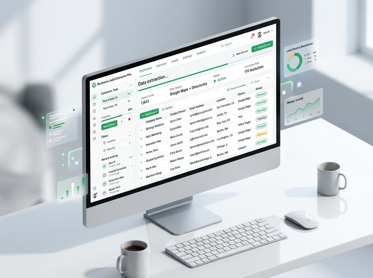 Business Lead Extractor Pro Software Dashboard